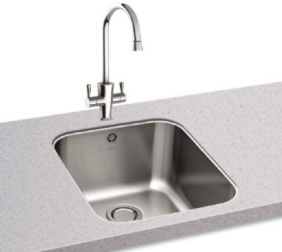 CARRON PHOENIX IBIS 100U UNDERMOUNTED POLISHED STAINLESS STEEL SINK, 122.0281.513